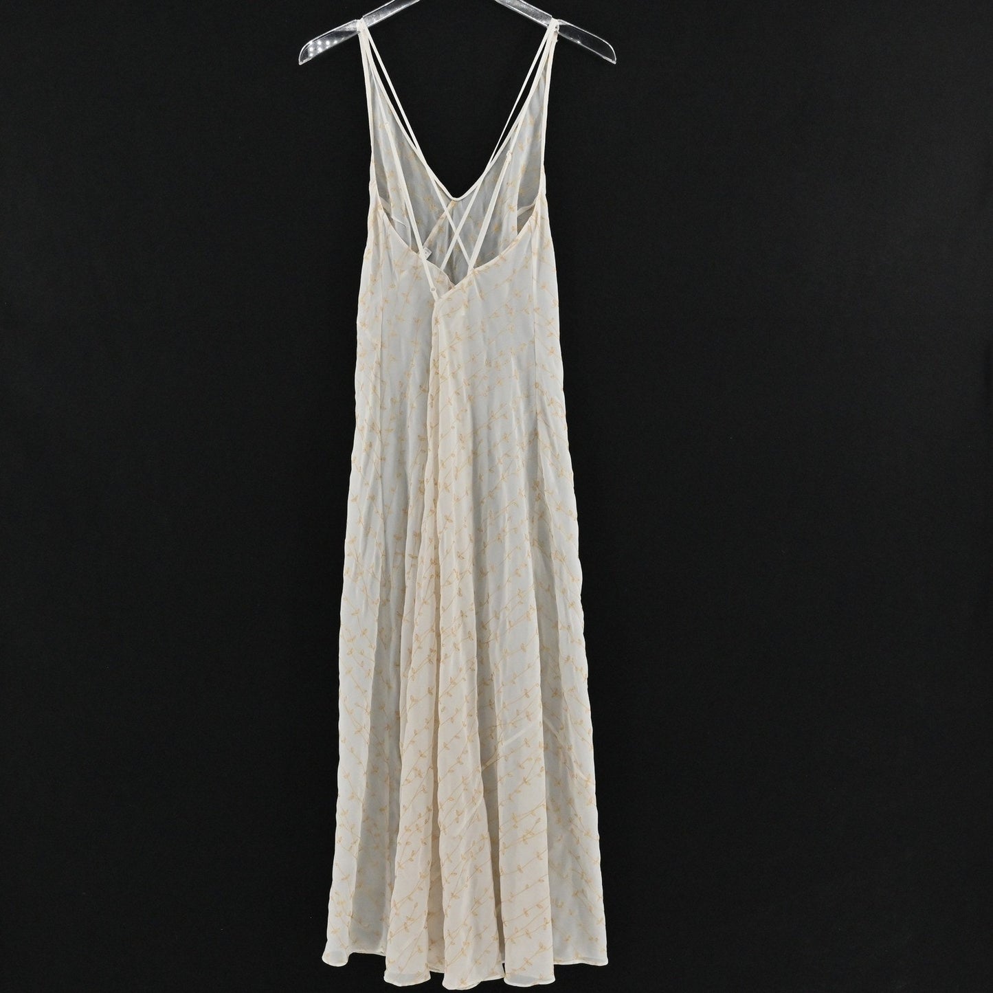 Vtg Victorias Secret Embroidered Slip Dress Size M Chemise Maxi Ethereal Floral