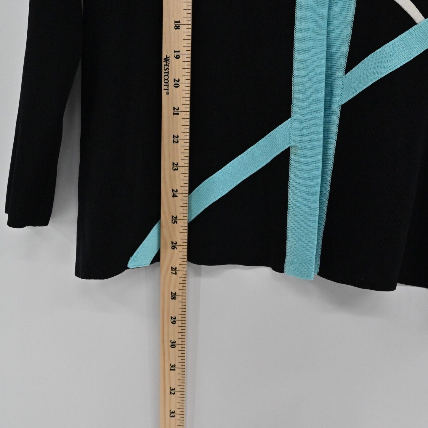 MISOOK Sweater Womens Size M Exclusively Knit Black Cardigan Blue Capsule Retro