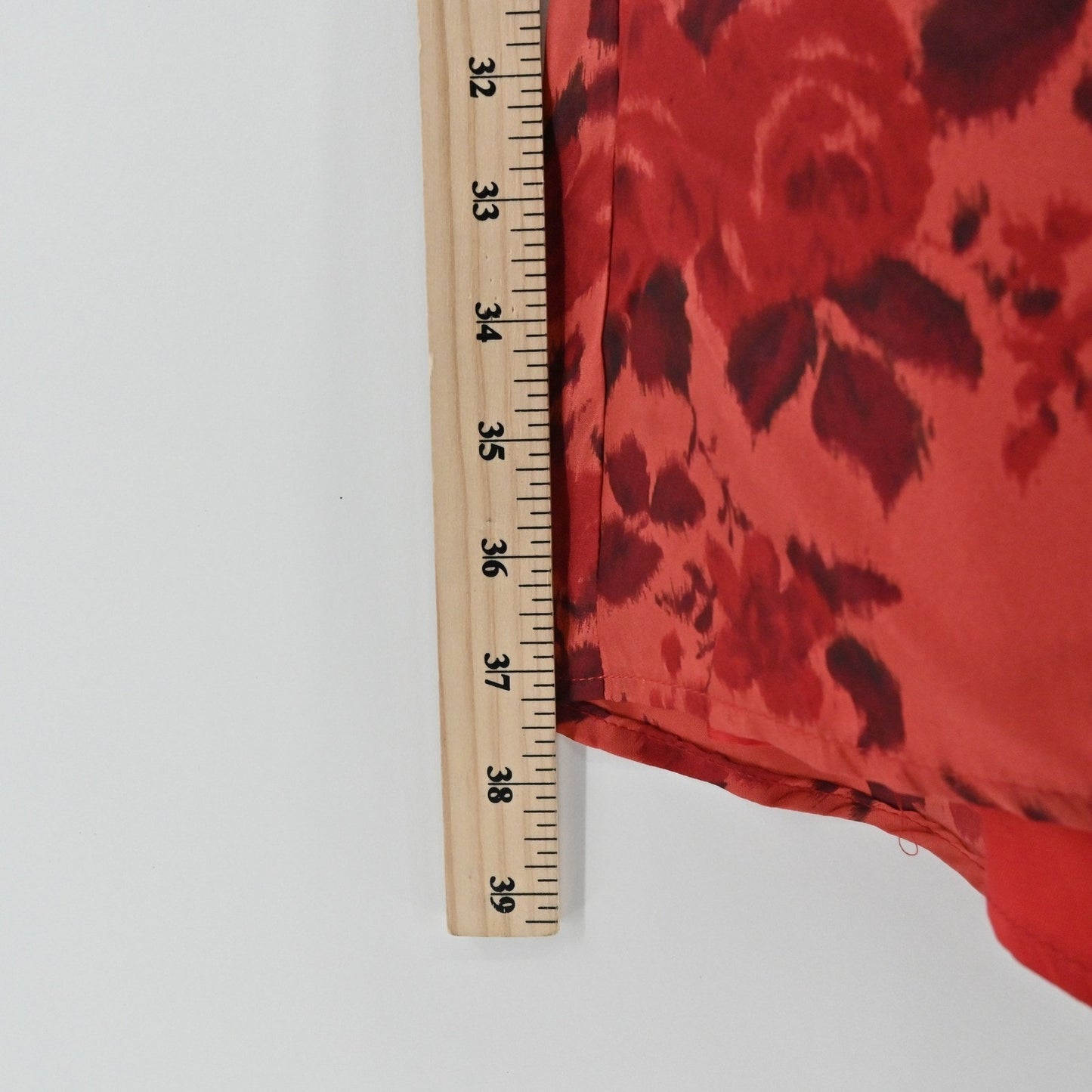 Vtg Y2k Silk Floral Maxi Skirt 8 Red Romantic Feminie Rose Lined Deadstock USA