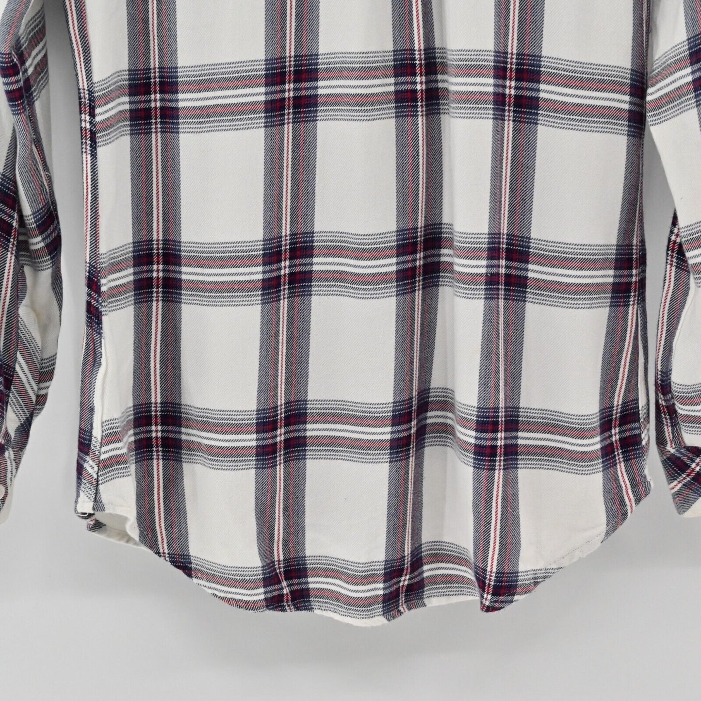 RAILS Top Womens Sz XS Hunter Button Down Plaid White Scarlet Long Sleeve Blouse
