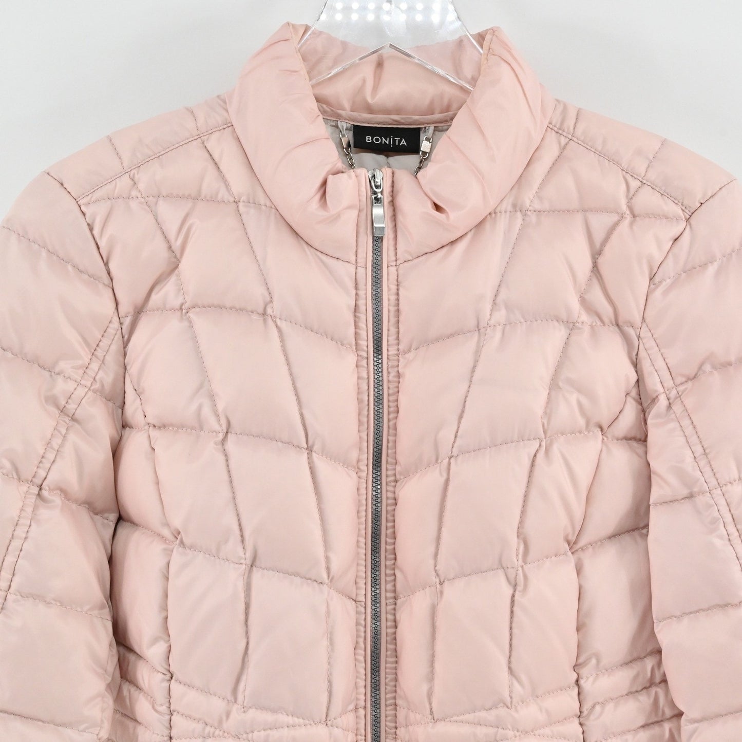 Bonita Womens Quilted Puffer Jacket Size 36 Blush Pink Lightweight