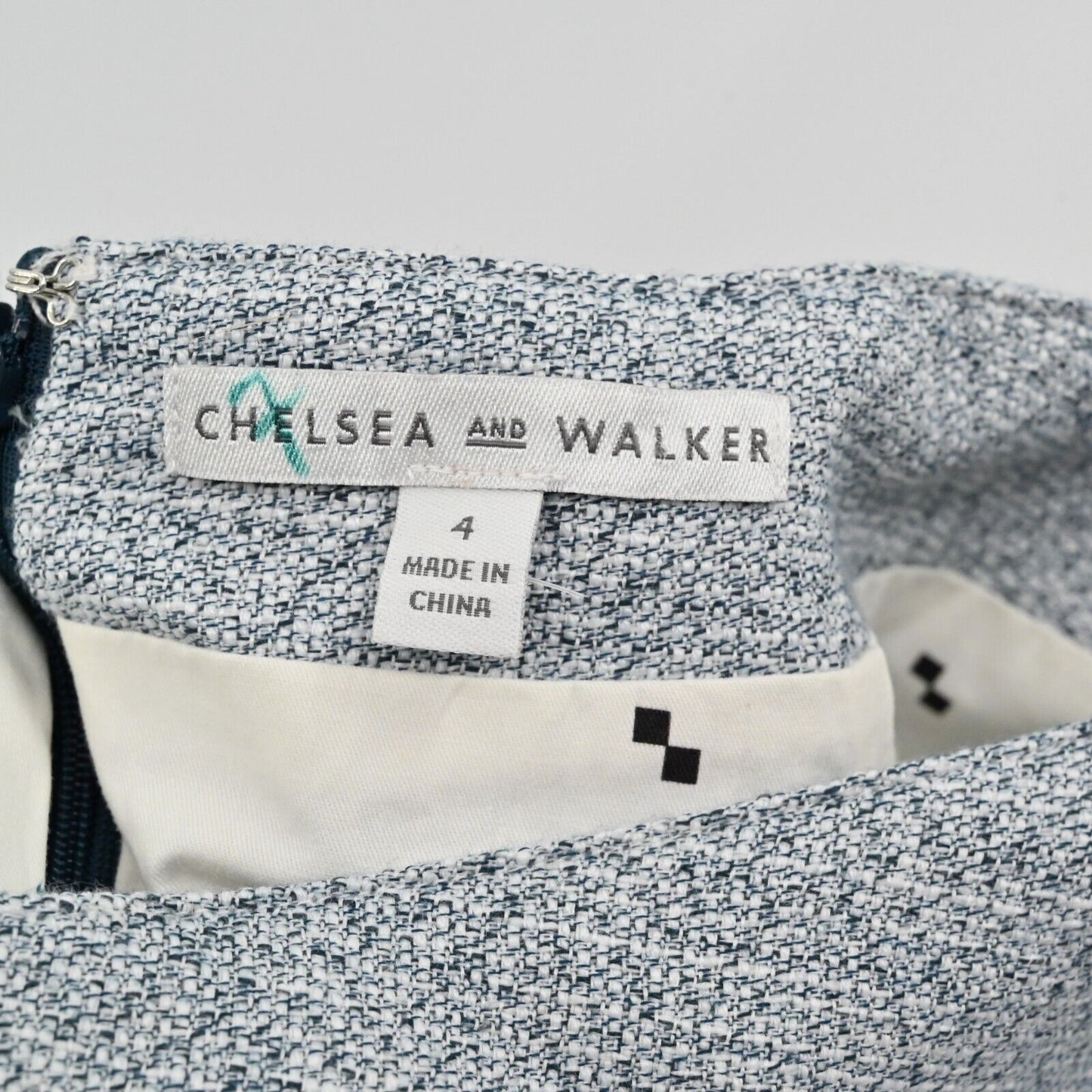 CHELSEA and WALKER Skirt Womens Size 4 Asymmetric Zipper Detail Tweed Mini