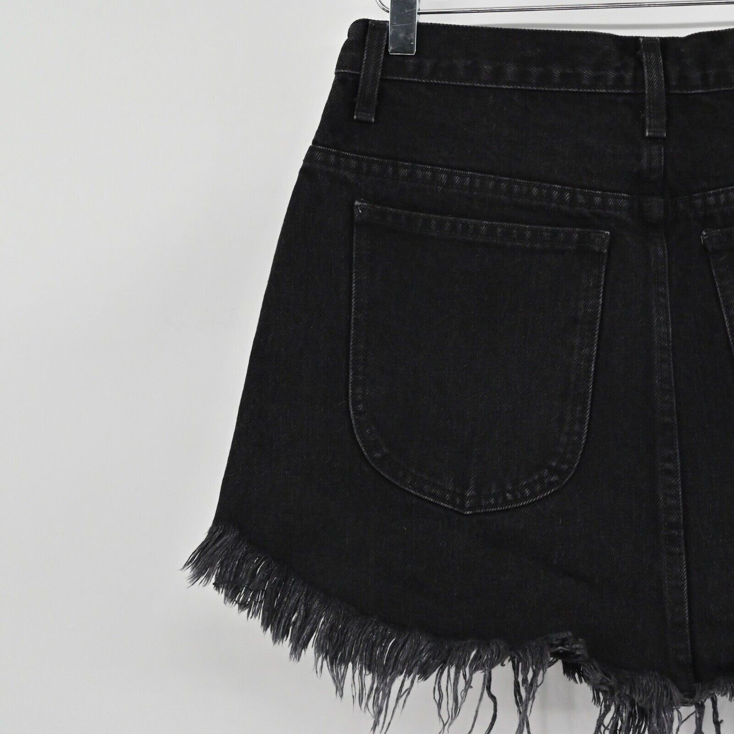 CARMAR Skirt Womens Size 29 Black Leopard Print Distressed Denim Beatrice Mini