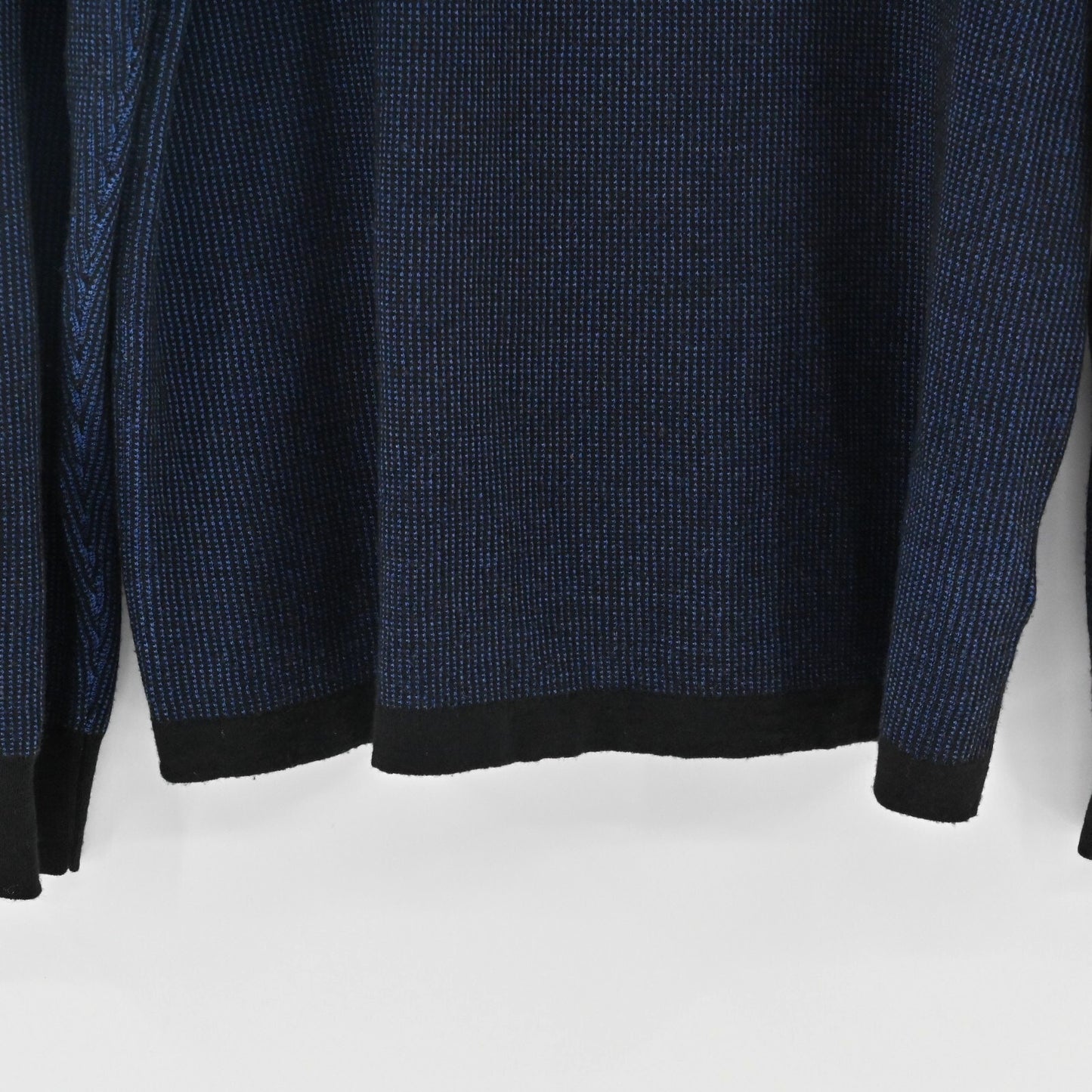 ROBERT GRAHAM Mens Blue Quarter Zip Sweater Sz XL Wool Waffle Knit Pullover Mock