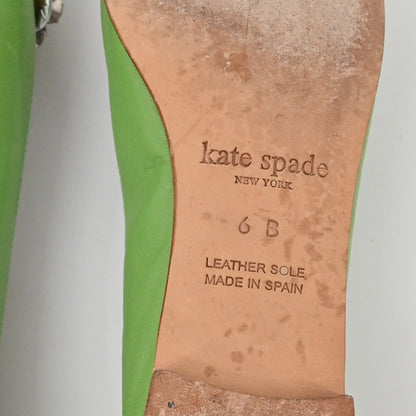 Kate Spade Rhinestone Flats Womens Size 6B Pink Leather Embellished Ballet Chic