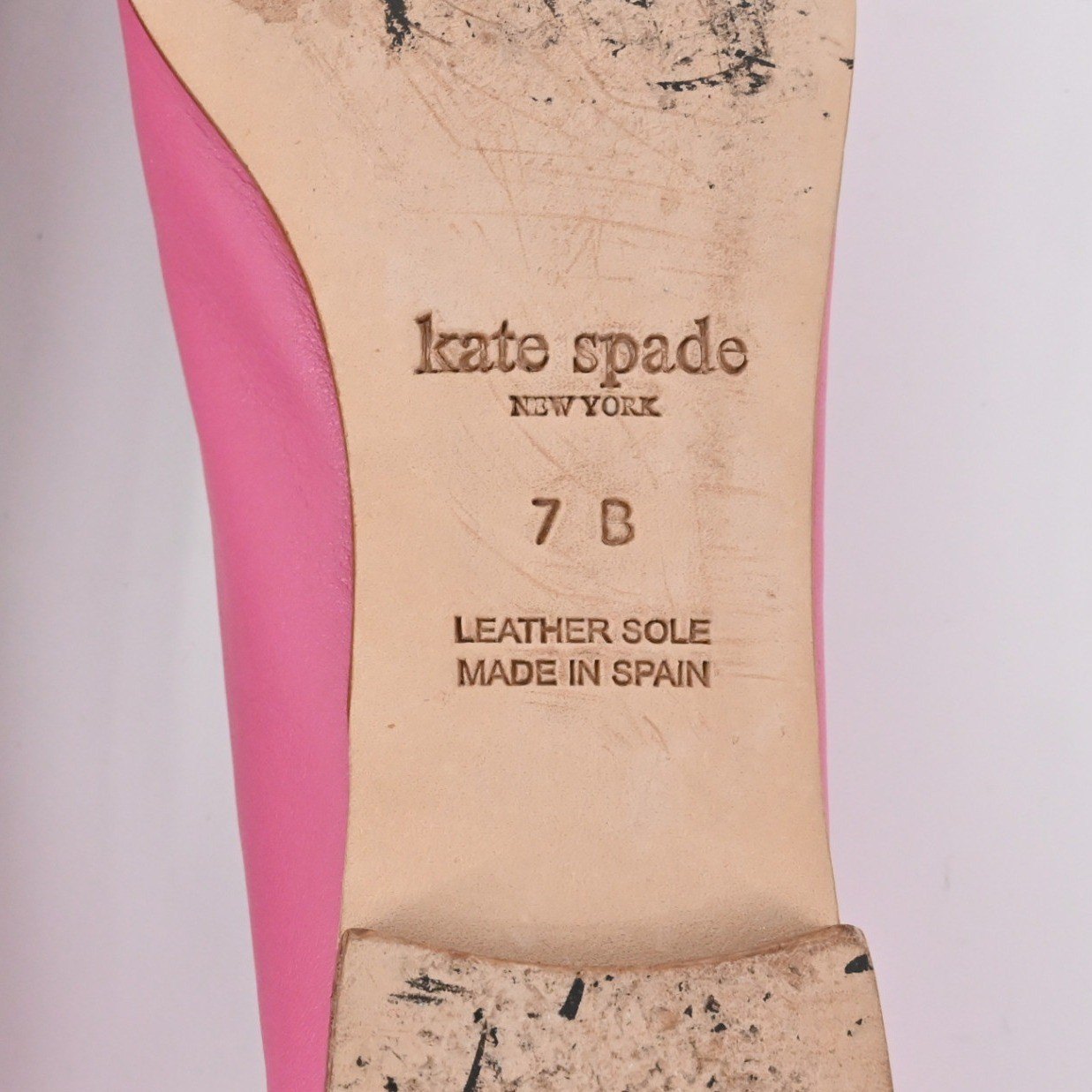 Kate Spade Rhinestone Flats Womens Size 7B Pink Leather Embellished Ballet Chic