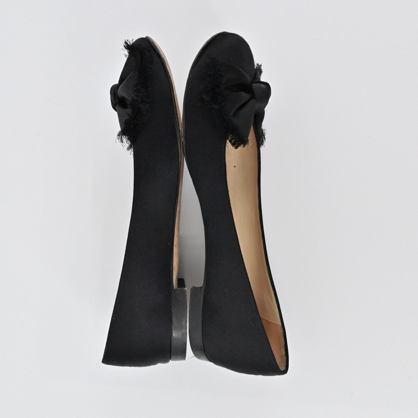 Kate Spade Satin Bow Flats Women Size 6.5B Black Ballet Preppy Made in Italy