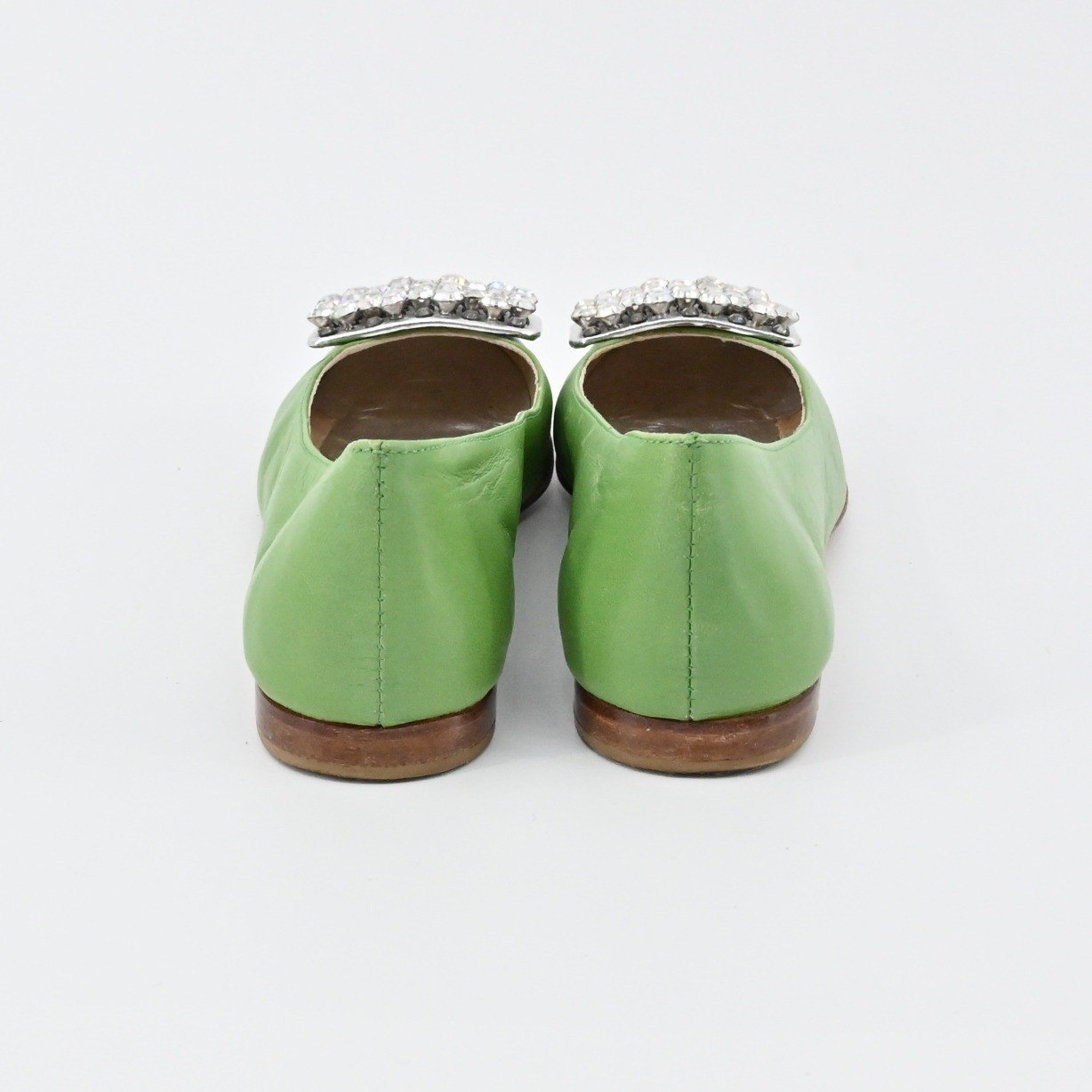 Kate Spade Rhinestone Flats Womens Size 6B Pink Leather Embellished Ballet Chic