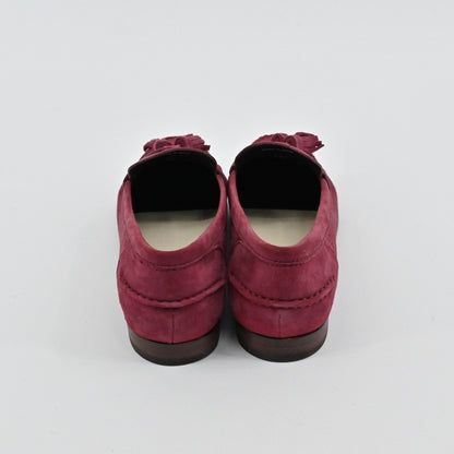 Cole Haan Emmons Tassel Loafers Womens Size 6.5B Burgundy Suede Preppy Academia