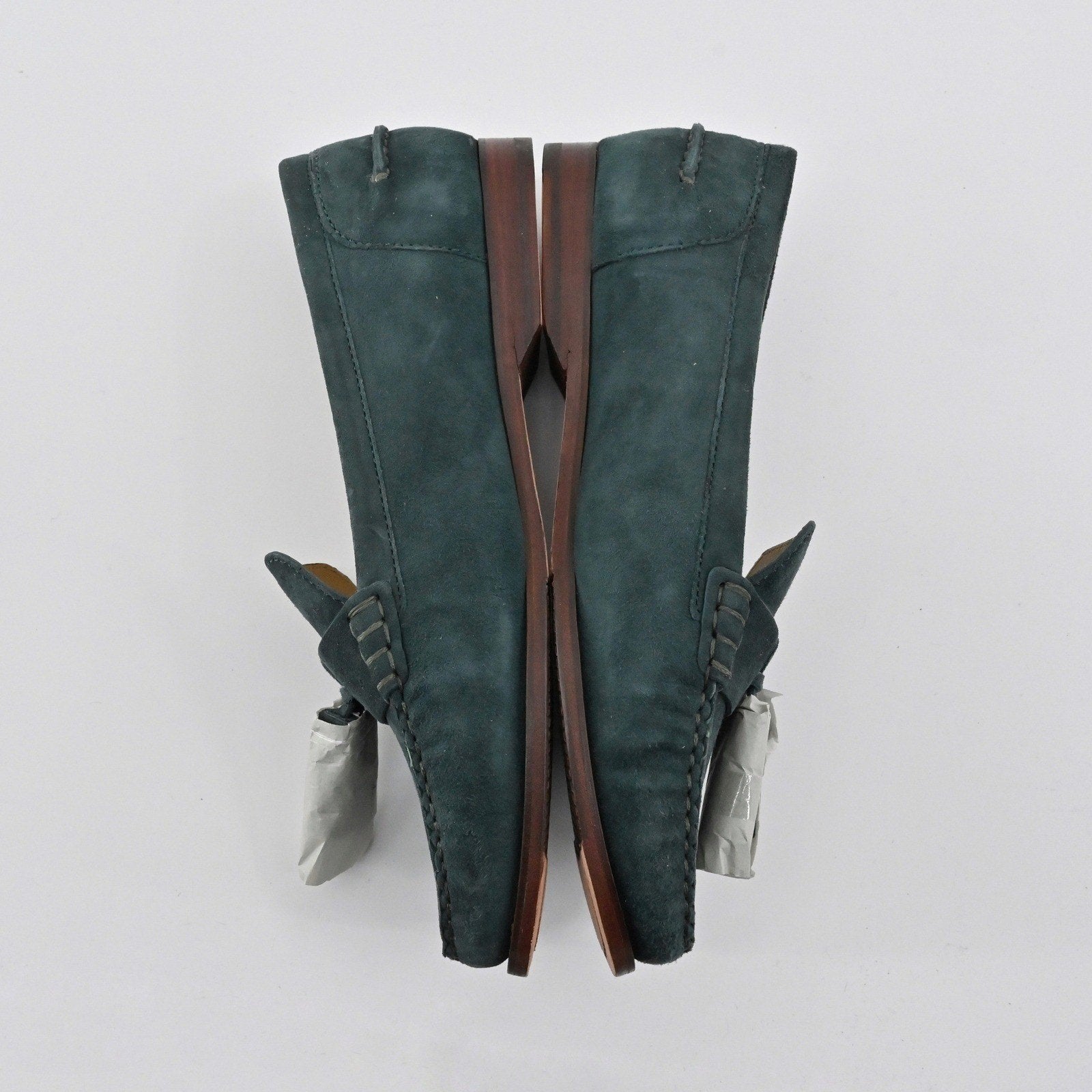 Cole Haan Emmons Tassel Loafers Womens Size 6.5B Green Suede Preppy Academia