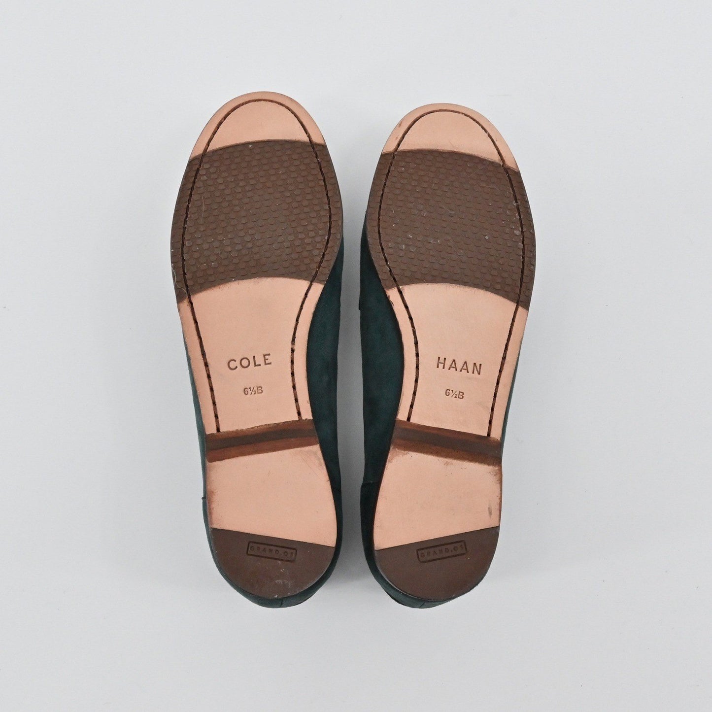 Cole Haan Emmons Tassel Loafers Womens Size 6.5B Green Suede Preppy Academia