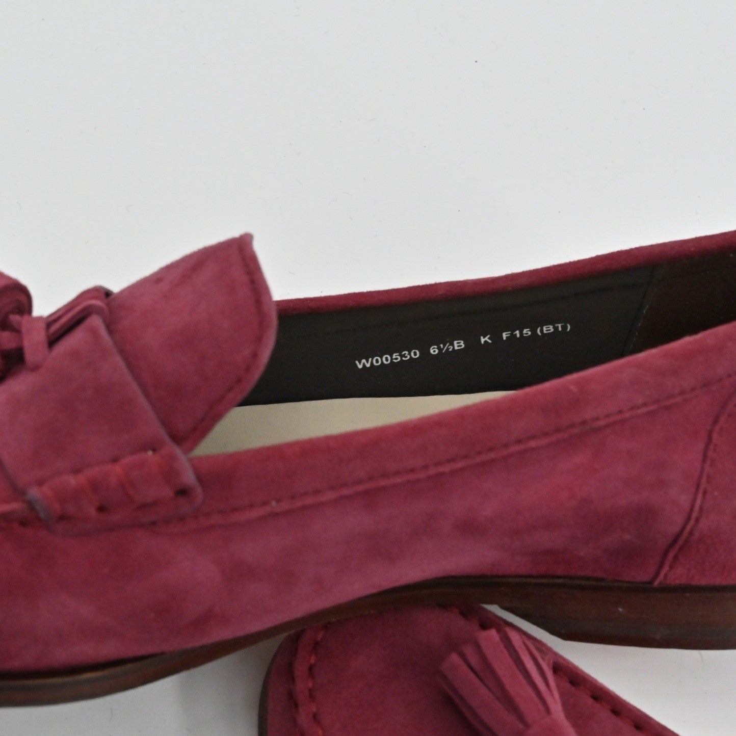 Cole Haan Emmons Tassel Loafers Womens Size 6.5B Burgundy Suede Preppy Academia