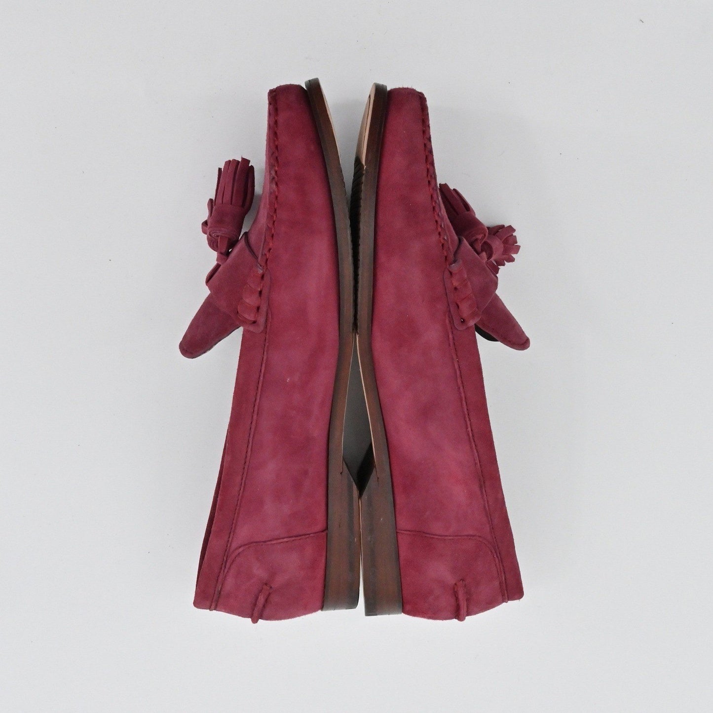 Cole Haan Emmons Tassel Loafers Womens Size 6.5B Burgundy Suede Preppy Academia