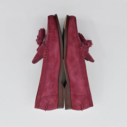 Cole Haan Emmons Tassel Loafers Womens Size 6.5B Burgundy Suede Preppy Academia