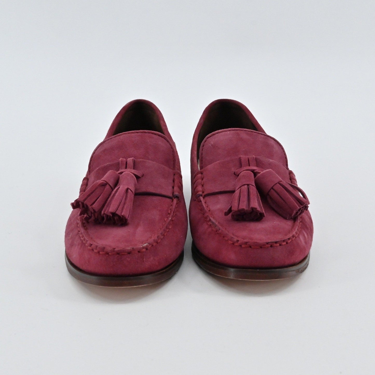Cole Haan Emmons Tassel Loafers Womens Size 6.5B Burgundy Suede Preppy Academia