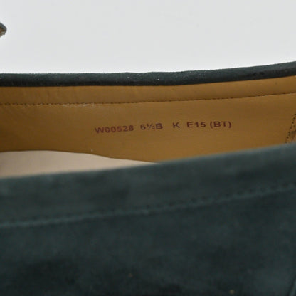 Cole Haan Emmons Tassel Loafers Womens Size 6.5B Green Suede Preppy Academia