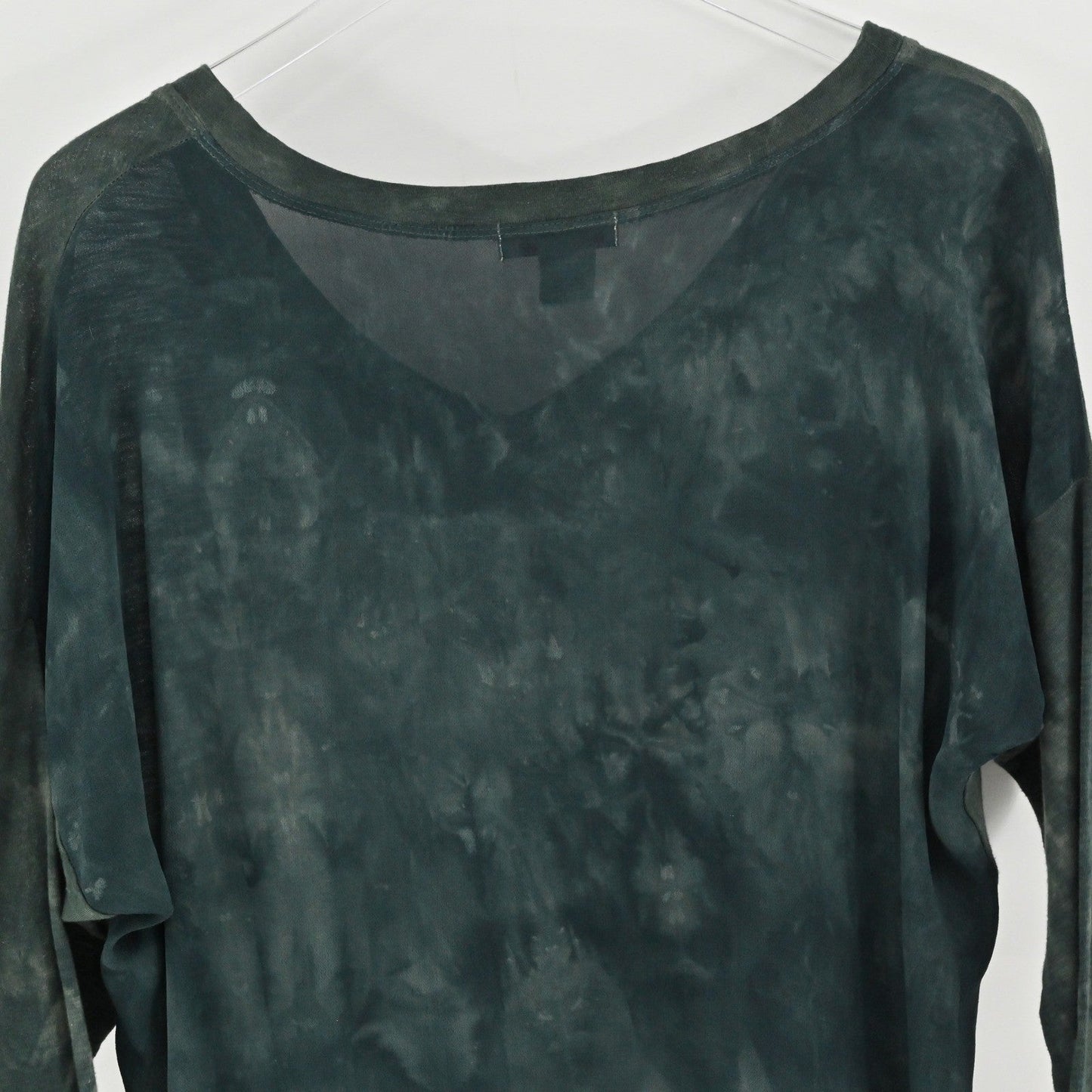 XCVI Wearables Tie Dye Tunic Top Womens Sz S Green V Neck Casual Cotton Comfort