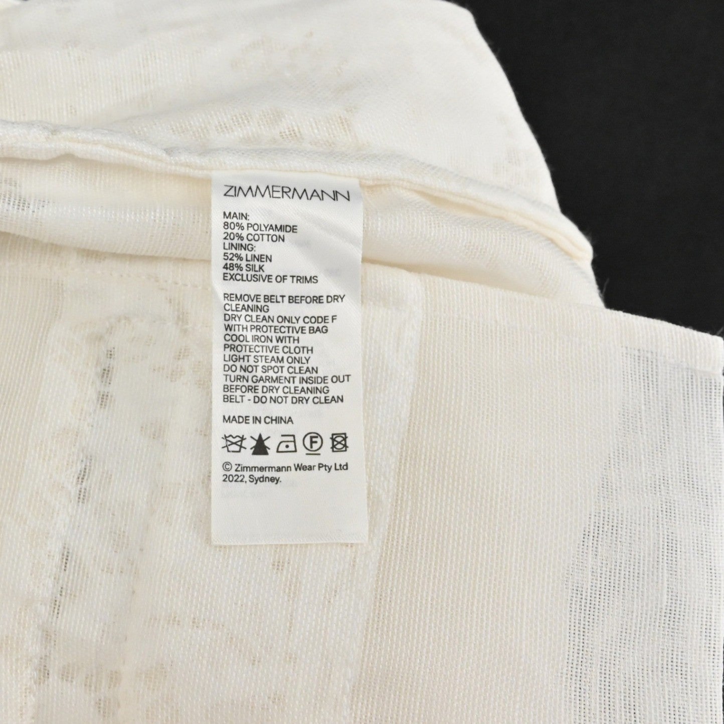 Zimmermann High Tide Lace Set Womens Size 6 Ivory White Pearl Belt