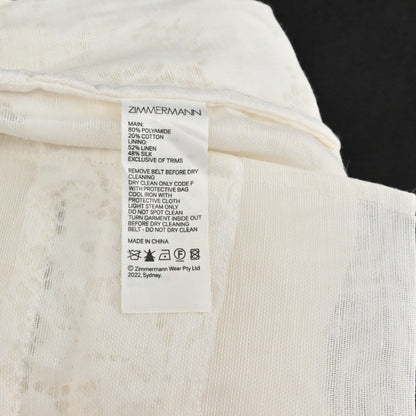Zimmermann High Tide Lace Set Womens Size 6 Ivory White Pearl Belt