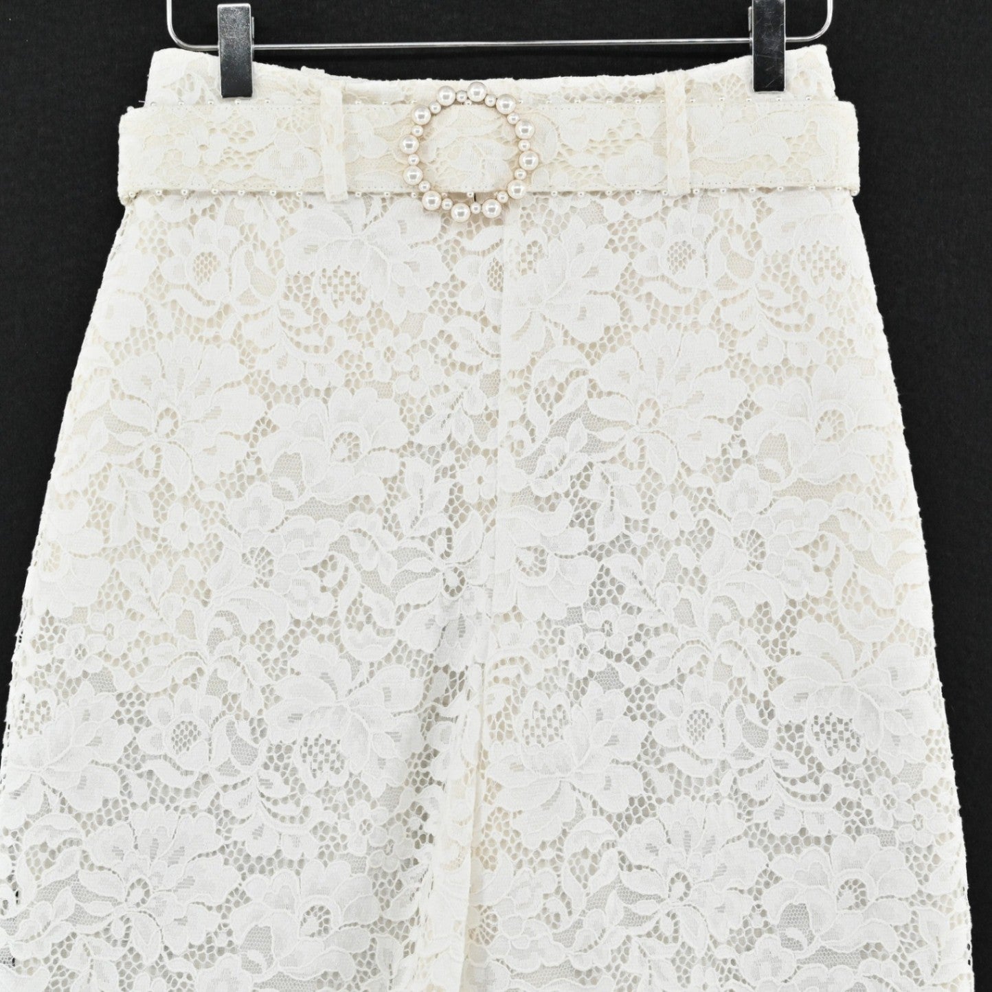 Zimmermann High Tide Lace Set Womens Size 6 Ivory White Pearl Belt