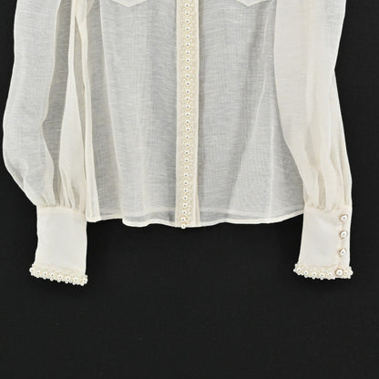 Zimmermann High Tide Lace Set Womens Size 6 Ivory White Pearl Belt