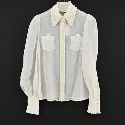 Zimmermann High Tide Lace Set Womens Size 6 Ivory White Pearl Belt