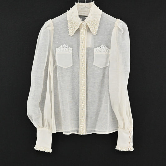 Zimmermann High Tide Lace Set Womens Size 6 Ivory White Pearl Belt