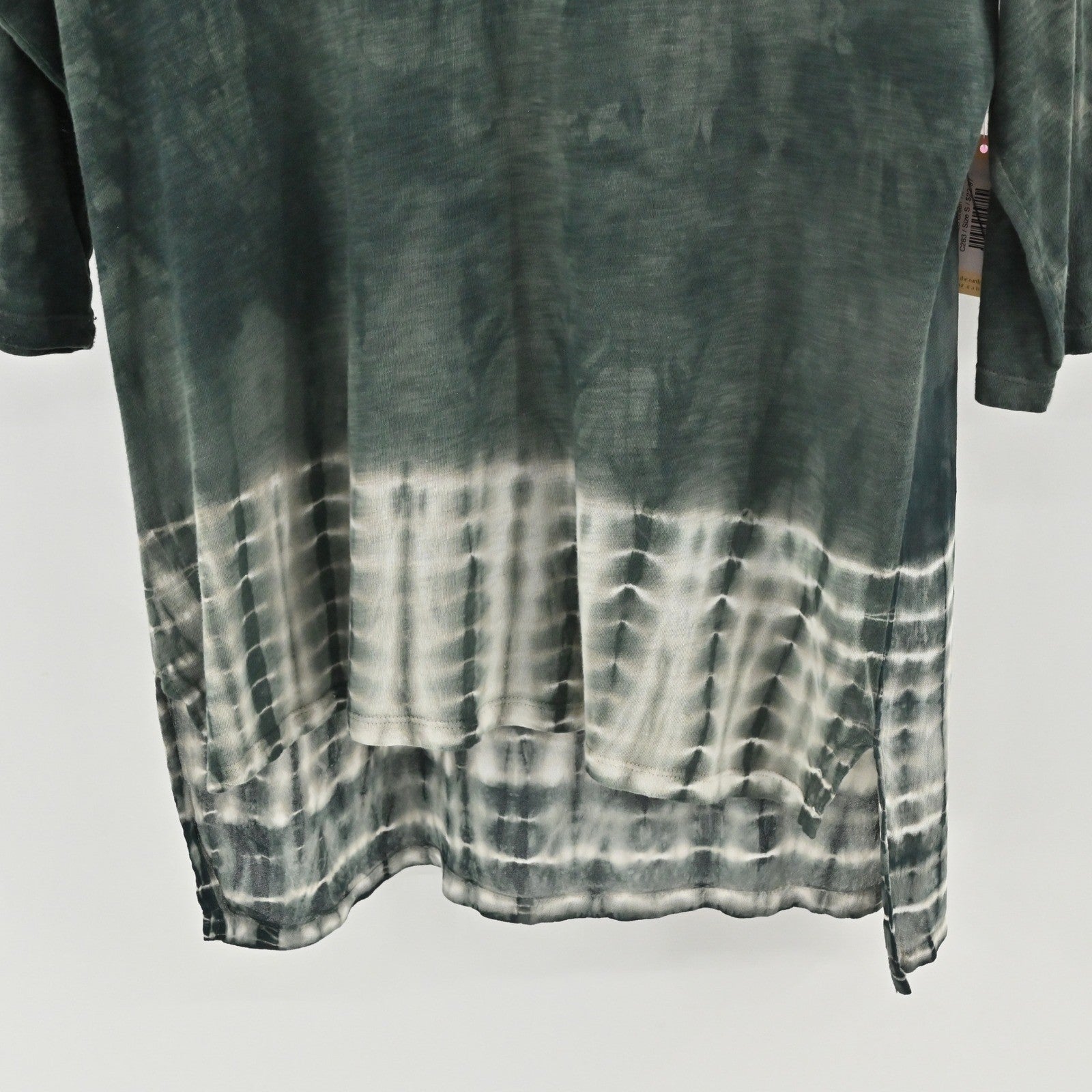 XCVI Wearables Tie Dye Tunic Top Womens Sz S Green V Neck Casual Cotton Comfort