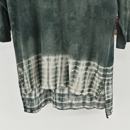 XCVI Wearables Tie Dye Tunic Top Womens Sz S Green V Neck Casual Cotton Comfort