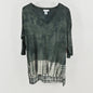XCVI Wearables Tie Dye Tunic Top Womens Sz S Green V Neck Casual Cotton Comfort
