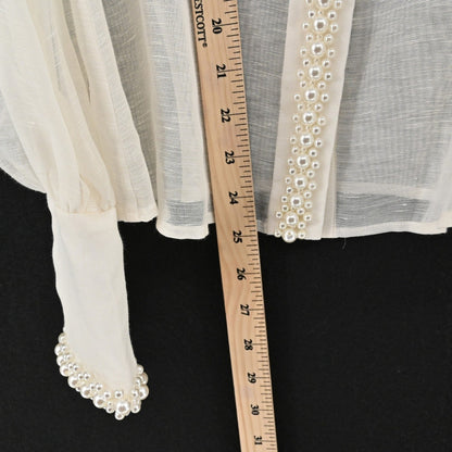 Zimmermann High Tide Lace Set Womens Size 6 Ivory White Pearl Belt