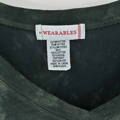 XCVI Wearables Tie Dye Tunic Top Womens Sz S Green V Neck Casual Cotton Comfort