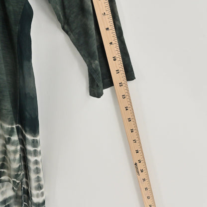 XCVI Wearables Tie Dye Tunic Top Womens Sz S Green V Neck Casual Cotton Comfort