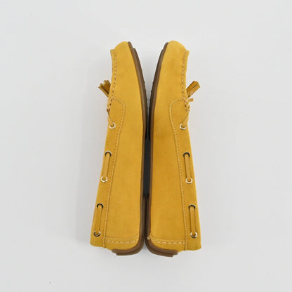Talbots Tassel Moccasin Loafer Shoes Womens Size 7 Mustard Yellow Suede Leather