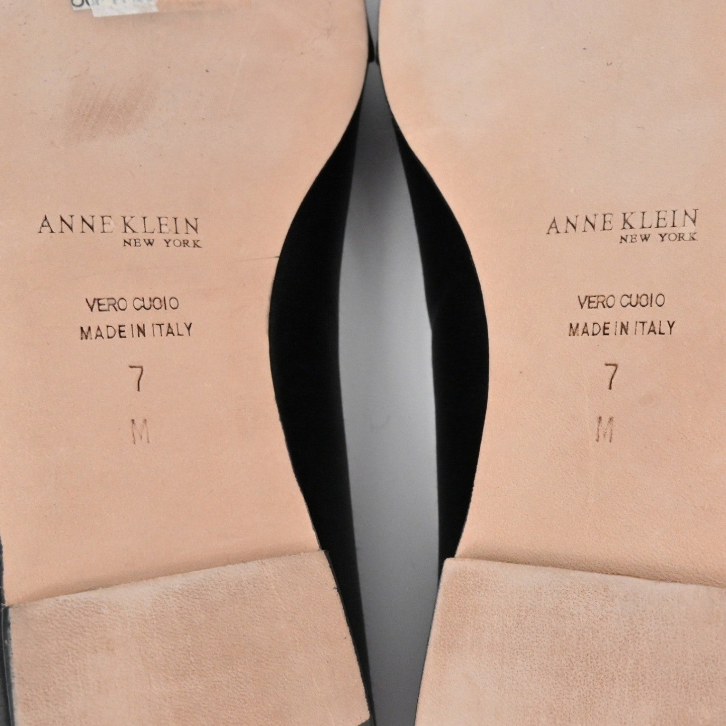 Anne Klein Peep Toe Ballet Flats Womens Size 7 Black Bow Casual Classic Satin