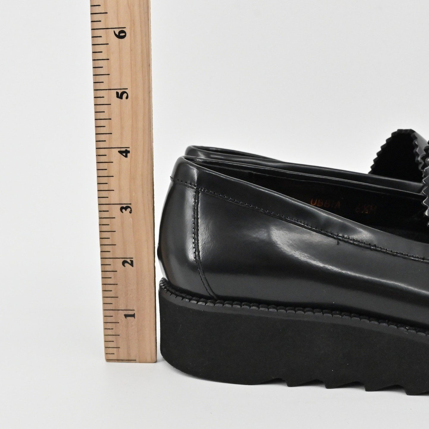 Donald J Pliner Platform Penny Loafers Womens Size 6.5 Black Leather Lug Sole