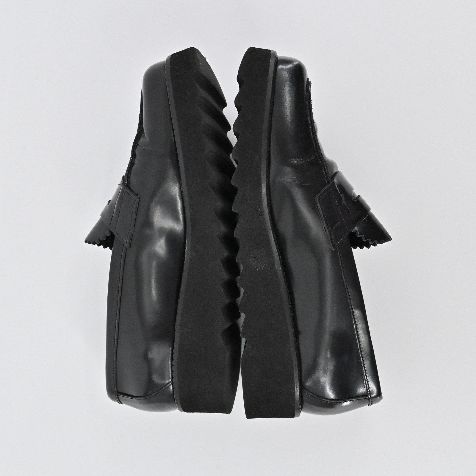 Donald J Pliner Platform Penny Loafers Womens Size 6.5 Black Leather Lug Sole