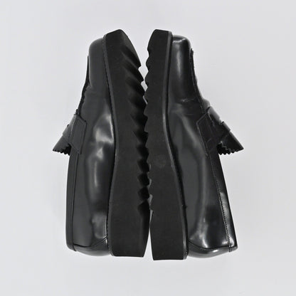 Donald J Pliner Platform Penny Loafers Womens Size 6.5 Black Leather Lug Sole