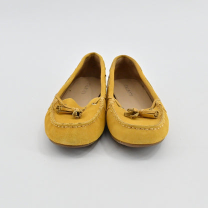 Talbots Tassel Moccasin Loafer Shoes Womens Size 7 Mustard Yellow Suede Leather
