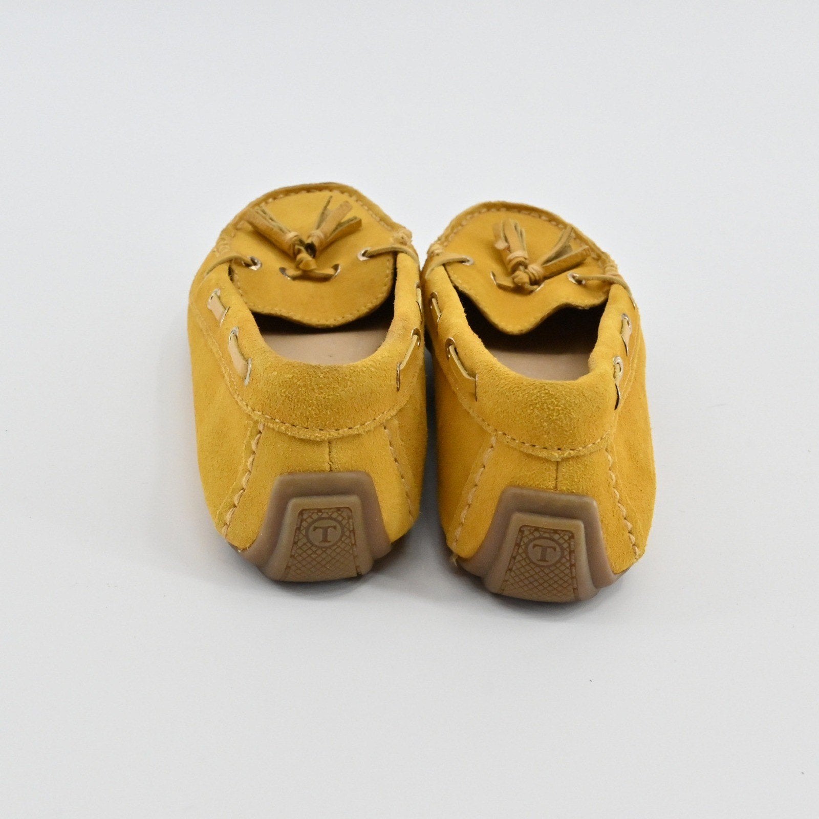 Talbots Tassel Moccasin Loafer Shoes Womens Size 7 Mustard Yellow Suede Leather
