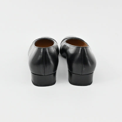 Salvatore Ferragamo Block Heel Pumps Womens Size 6.5B Black Leather Classic Luxe