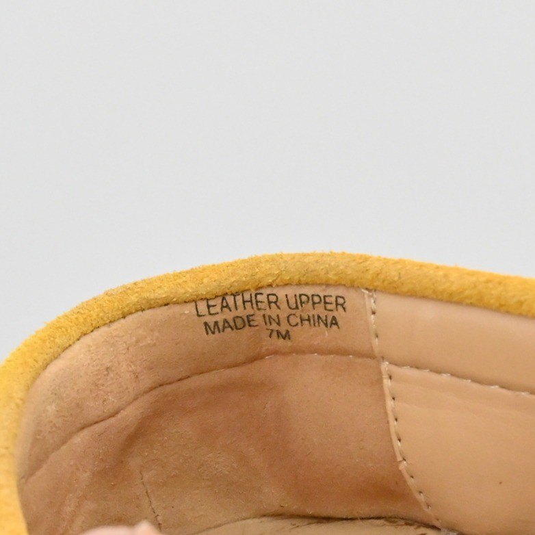 Talbots Tassel Moccasin Loafer Shoes Womens Size 7 Mustard Yellow Suede Leather