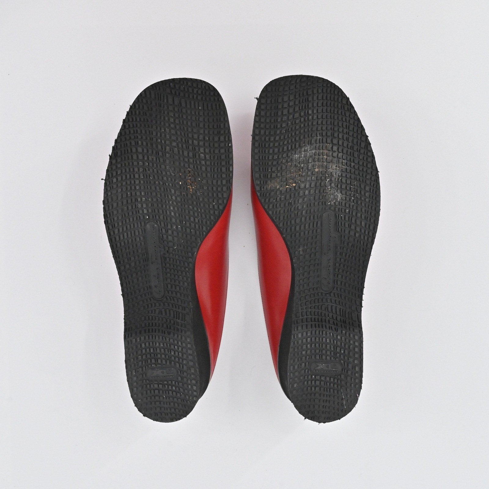 Salvatore Ferragamo Slide Wedges Womens Size 7B Red Logo Open Toe Comfort Preppy