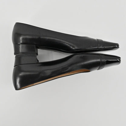 Salvatore Ferragamo Block Heel Pumps Womens Size 6.5B Black Leather Classic Luxe