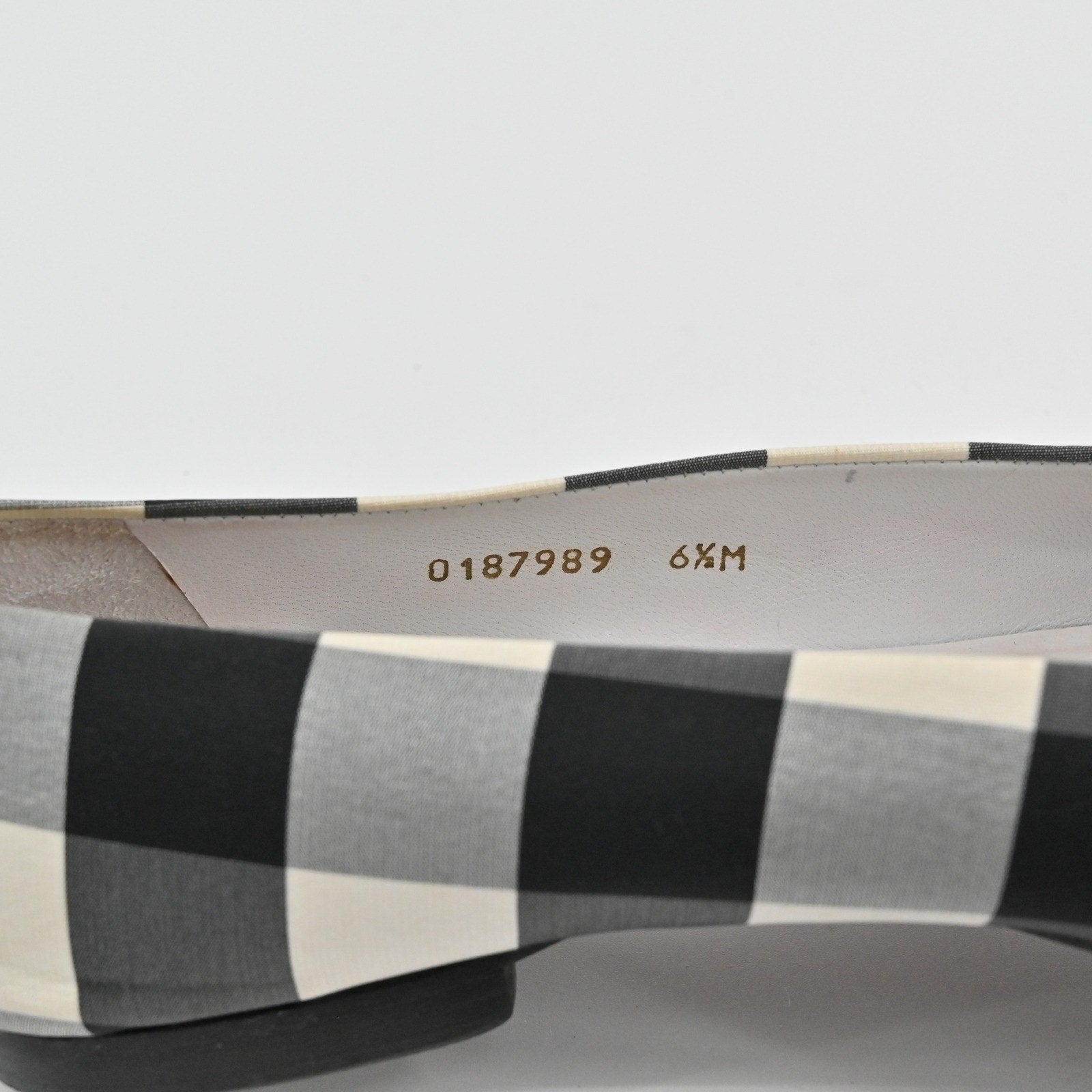 Delman Gingham Ballet Flats Womens Size 6.5 Black White Check Slip On Vtg 90s