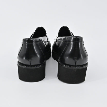 Donald J Pliner Platform Penny Loafers Womens Size 6.5 Black Leather Lug Sole