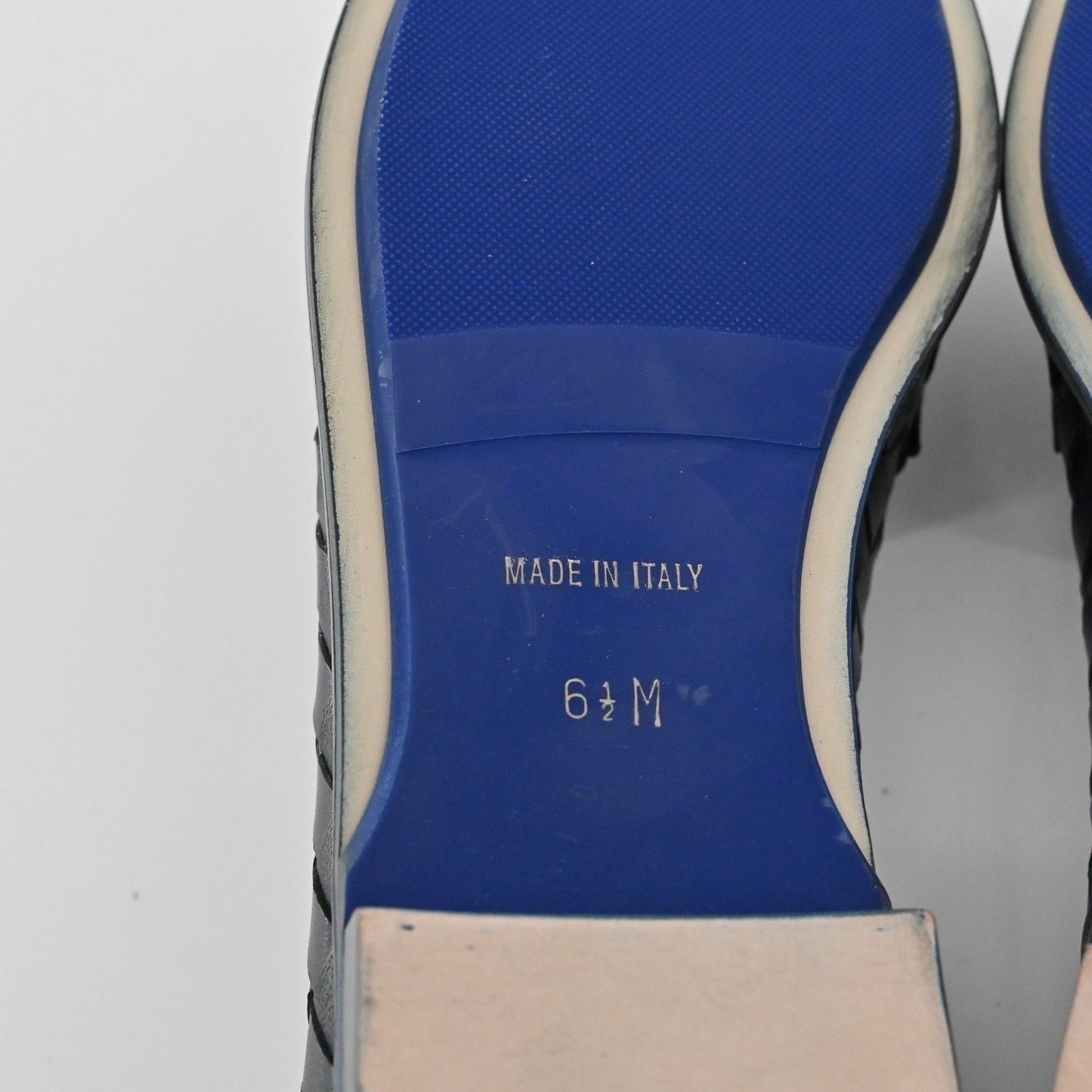 Sesto Meucci Woven Leather Penny Loafers Womens Size 6.5 Navy Italy Luxury Chic