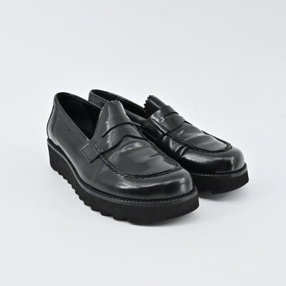 Donald J Pliner Platform Penny Loafers Womens Size 6.5 Black Leather Lug Sole