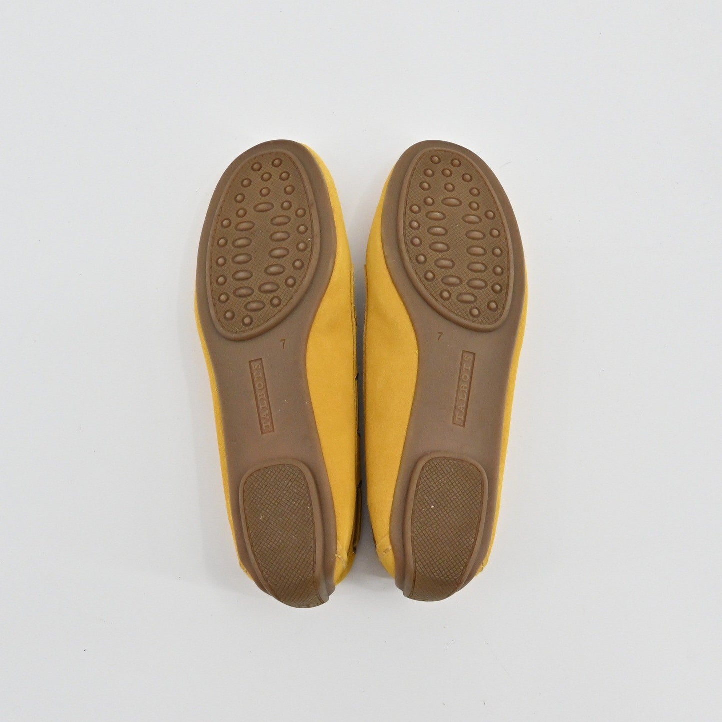 Talbots Tassel Moccasin Loafer Shoes Womens Size 7 Mustard Yellow Suede Leather