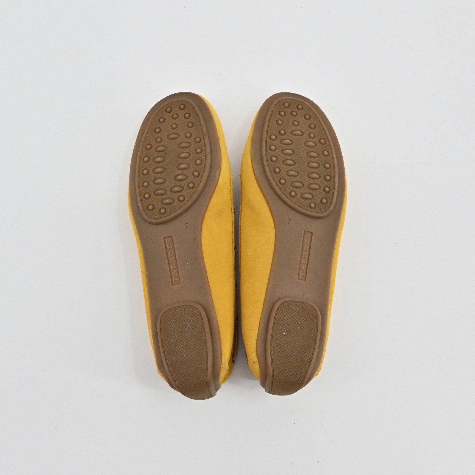 Talbots Tassel Moccasin Loafer Shoes Womens Size 7 Mustard Yellow Suede Leather